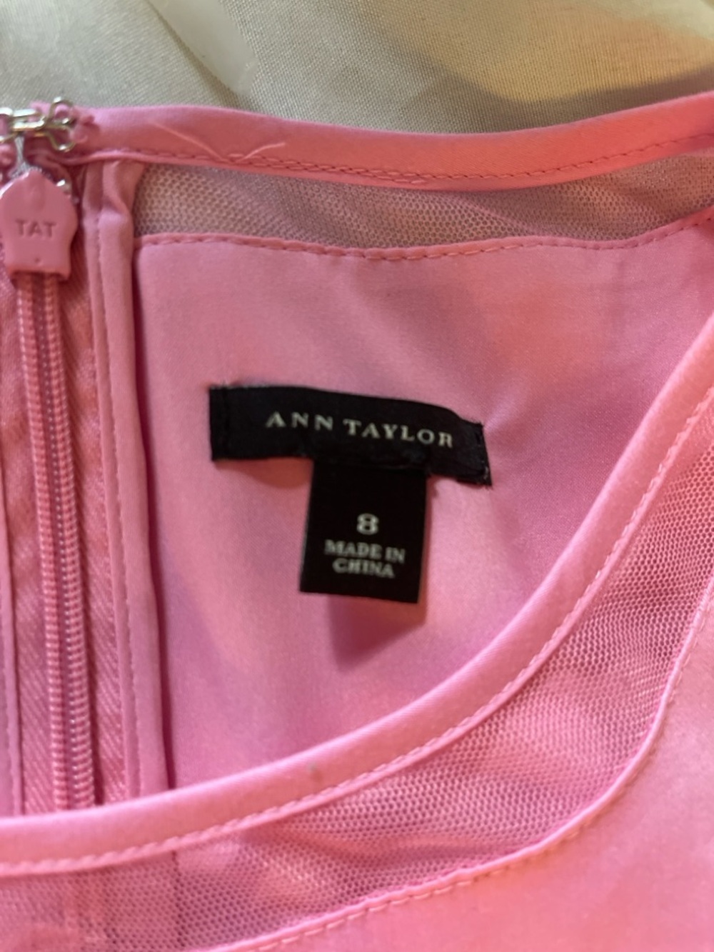 Ann Taylor Pink Fit Flare Dress SZ 8 Sleeveless Pleated A-Line Knee Length Lined - Picture 5 of 8
